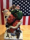 Santa Claus With Toy Sack On The Chimney Figurine Appx. 10 1/2? X 6? Christmas.