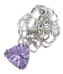 12 mm Billion Laser Rose Amethyst Edelstein Sterling Anhänger Box Kette Halskette ES7441 - Bild 1 von 2