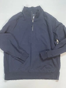 SAKS FIFTH AVENUE MENS SZ XXL DARK BLUE PULLOVER COTTON SPANDEX NICE COND - Picture 1 of 11