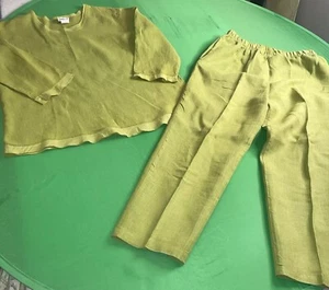 Donna Made In The USA Leinen 2-teiliges Hosen Set Gr. M - Bild 1 von 20