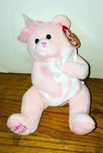 TY Beanie Baby BABY GIRL the Bear Pink Blanket 7 inch Plush Bean Bag NWT - Picture 1 of 2