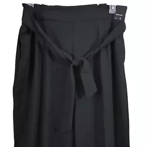 NEW New York & Company Crop Pants Womens Large Pull On Stretch Wide Leg Tie - Picture 1 of 12