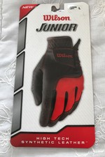 Wilson Junior Left Hand High Tech Synthetic Leather Large Youth Golf Glove Black