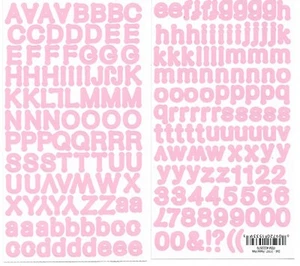 Two sheets Pink Round Dot Numbers Letters Alphabet Scrapbook Stickers 1/2” - Picture 1 of 1