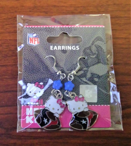 New NFL Hello Kitty Houston Texans Earrings New With Tags (1 Pair) Cover