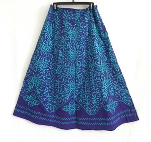 Soft Surroundings Maxi Skirt Embroidery Trim Elastic Waist Size Zip Fit-Flared L - Picture 1 of 8