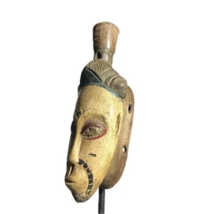 African Guro Tribal Mask Hand-Carved Painted Wood Vintage Wall Art Decor-843 - Picture 1 of 24