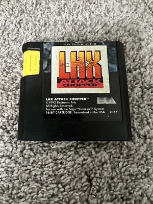 Vintage Sega Genesis LHX Attack Chopper 16 Bit Cartridge EA 1992 Not Tested  - Image 1 of 4