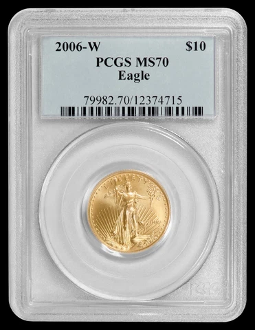 2006-W $10 Burnished Gold Eagle PCGS MS70 Cover