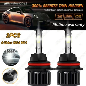 4Sides 9004 HB1 LED Headlight Kit 2200W 330000LM High Low Beam Bulbs 6500K White - Picture 1 of 11