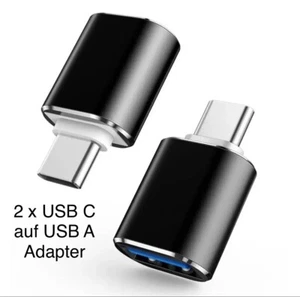 2 x USB C auf USB A 3.0 Adapter OTG USB-Stick ~ Samsung Xiaomi MacBook Buchse - Bild 1 von 4