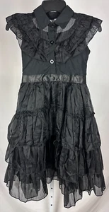 Toddler Girl's Black Layered Side Zip Soft Tulle Cap Sleeve Dress Size 110, 5T - Picture 1 of 5