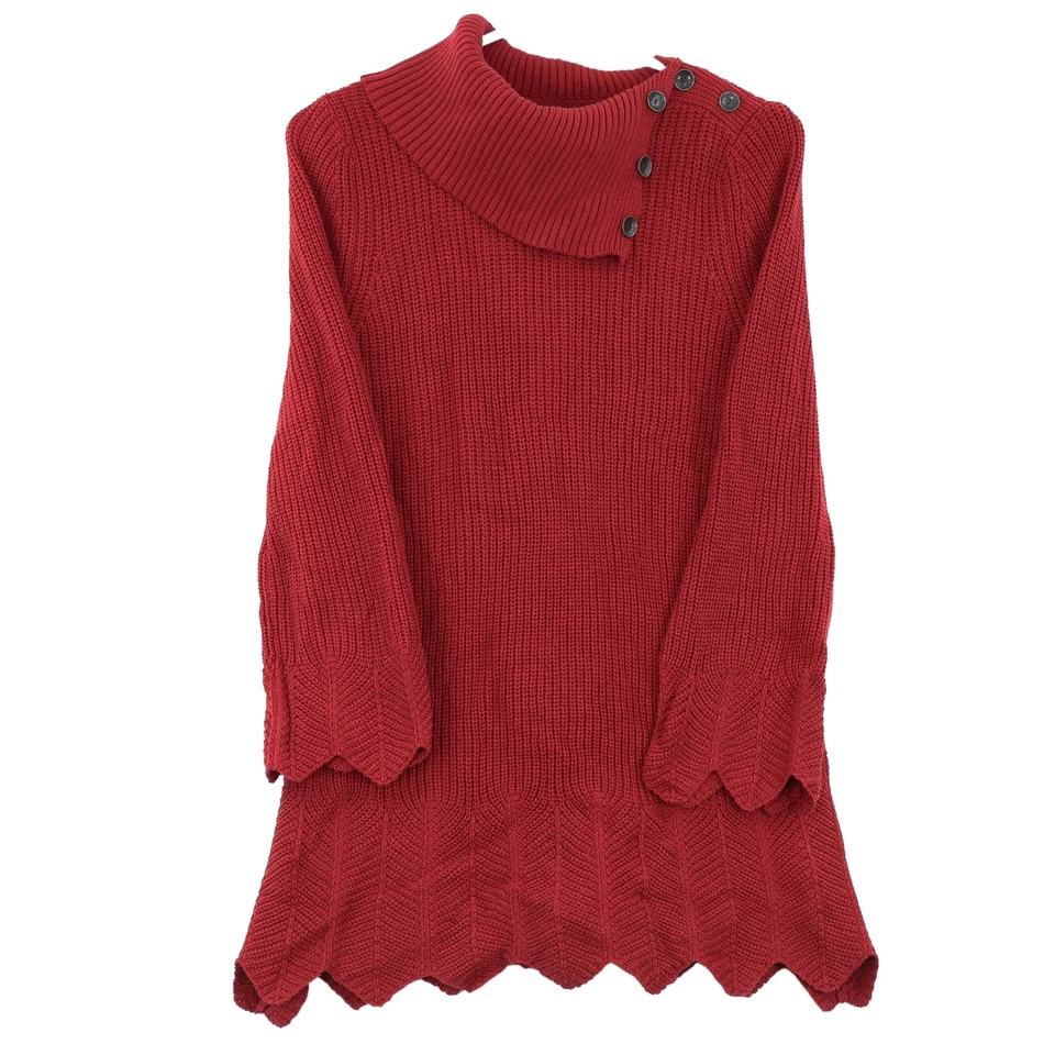 Style&co. M Canyon Red Tunic Sweater B124