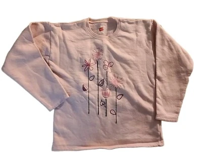 Pullover polar rosa Hanes Premium para niñas 7/8 con flores brillantes nuevo sin etiquetas Foto 1 de 4