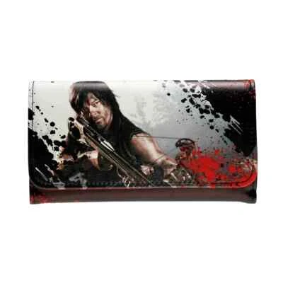 Fantástico bolso/cartera largo de cuero sintético temática de personajes de The Walking Dead Foto 1 de 4
