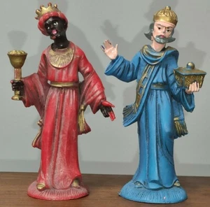 2 Vintage Plastic Nativity Italy Wise Men 4" Tall - Picture 1 of 6