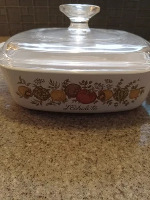 Винтажное блюдо с крышкой Corning Ware 1 кварта Spice of Life L'Echalote Casserole A-1-B - Изображение 1 из 4