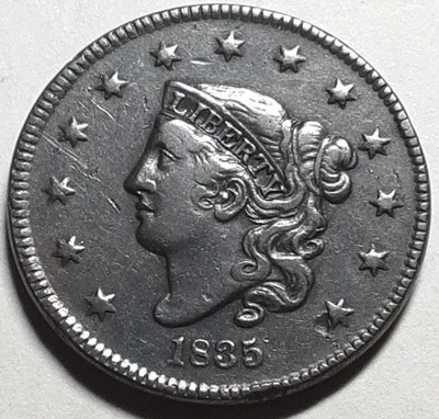 1835 sm 8 sm Stars Matron Head Large Cent - Image 1 of 2