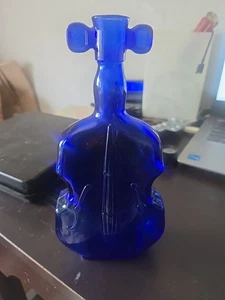 Vintage Wheaton Cobalt Glass Violin Bottle Excellent Condition - Picture 1 of 12
