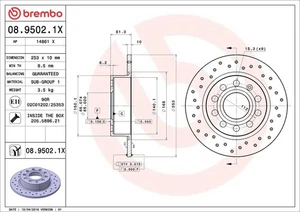 2x Brake Discs Pair fits VW EOS 1F Rear 1.4 1.6 2.0 2.0D 06 to 15 253mm Set New - Picture 1 of 2