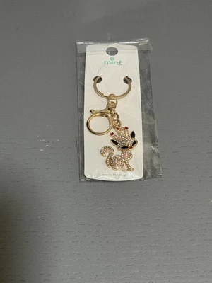 Corona de zorro rojo estrás brillante llavero cristal bolso cartera encanto Foto 1 de 2