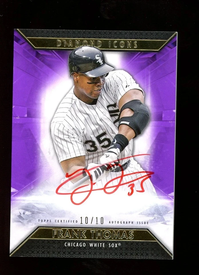 2019 Topps Diamond Icons Baseball Frank Thomas HOF RED INK AUTO 10/10 - Image 1 of 1
