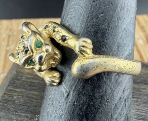 Vintage Tiger Wrap Costume Jewelry Ring US Size 9 - Picture 1 of 14