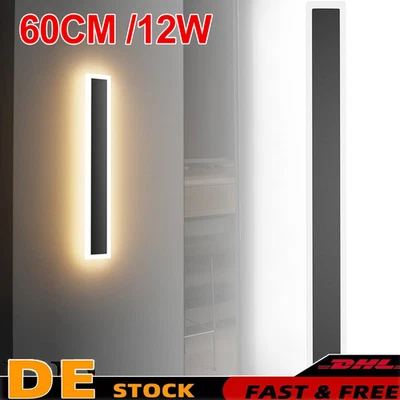 LED Lange Wandleuchte Ultraslim Flurlampe Innen Außen Wandlampe 60CM 12W 220V - Bild 1 von 4