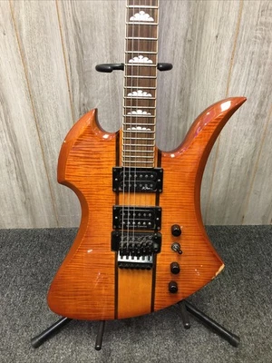 1999 B.C. Rich Mockingbird N.J. Neck-Thru Series Honey Burst Acolchado Arce Foto 1 de 4