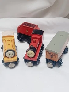 Vintage Thomas Holzeisenbahn 4 Stück James Ben Clarabel Tank Engine Zug - Bild 1 von 22