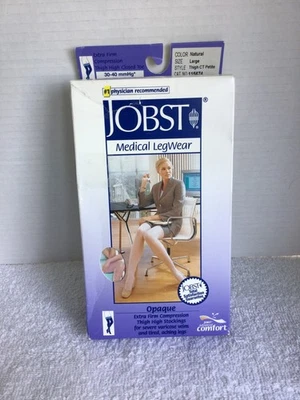 Jobst Opaque 30-40 mmHg Compression Stockings Large Thigh CT PETITE 115674 - Image 1 of 4