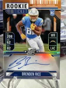 2024 Contenders Optic Rookie Ticket Brenden Rice Orange Prizm 46/50 #134 RC Auto - Bild 1 von 7