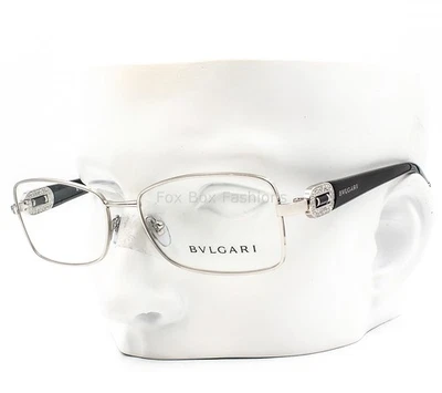 Bvlgari 2125BM 102 Anteojos Plata Negro Cristales Transparentes 52mm Sin Estuche Foto 1 de 4