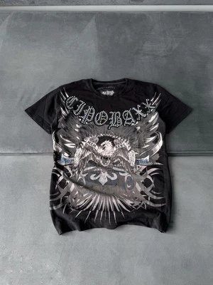 Camiseta Y2K Estilo Aflicción Grunge Vibraciones Deletrear Cruz Calavera Logo Foto 1 de 4