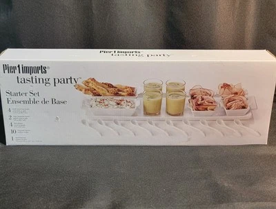 Pier 1 Imports Tasting Party Starter Set White Stoneware 21 Pieces NIB Classic - Image 1 of 4