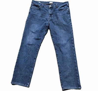 Pantalones de mezclilla azules vintage resistentes a la intemperie de pierna recta calce regular para hombre 38x32 forrados de vellón Foto 1 de 4