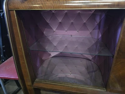 original 60er Jahre Barschrank Kommode mit Glasvitrine auf Beinen Rockabilly 50s - Bild 1 von 4
