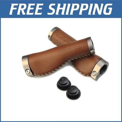 Premium Leather Handlebar Grips - 22mm Diameter, Ideal for Comfort Riding - Image 1 of 4