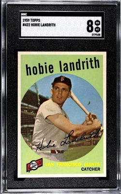 1959 Topps baseball card HOBIE LANDRITH #422 SGC 8 NM-MT (HIGH END CARD) - Image 1 of 2