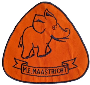 Vintage M E Maastricht Dutch Elephant Patch Sew On Badge Netherlands Rare Orange - Picture 1 of 4
