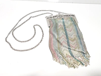 Vintage Whiting & Davis Co Heritage 110th Anniv. Enamel Metal Mesh Flapper Purse - Image 1 of 4