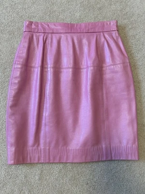 Minifalda Barbie vintage de cuero de laurel rosa - talla 36 Foto 1 de 4