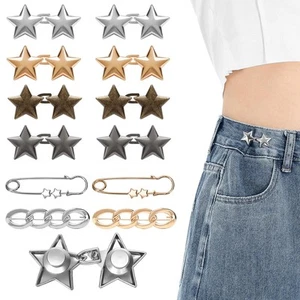 12 Pcs Pant Waist Tighteners No-Sew Metal Clips for Jeans and Pants Adjustabl... - Picture 1 of 7
