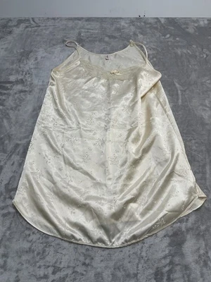 Fredricks of Hollywood Satin Babydoll Cami Top Medium Lingerie Ivory Floral EUC - Image 1 of 4