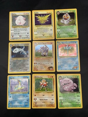 Vintage Pokemon Cards Rare Holo Lot Gym Heroes, Team Rocket, Fossil WOTC MP/HP - Image 1 of 4