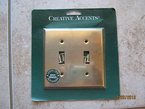 New Creative Accents Bright Brass 2 Toggle Switch Cover Wallplate Wall Plate - Picture 1 of 1