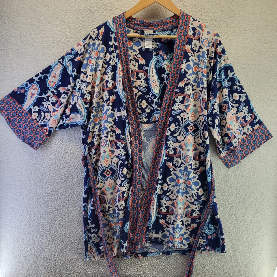 Bata kimono corta para mujer In Bloom by Jonquil con cinturón súper suave pequeña BUD130M Foto 1 de 4