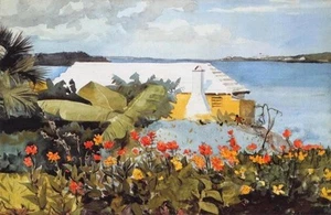 Winslow Homer, "Flower Garden and Bungalow - Bemuda",  14.25"h x 22"w, Digital  - Picture 1 of 1