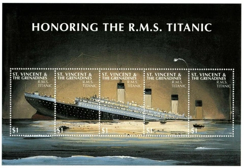 ST. VINCENT 1997 - HONORING THE TITANIC MINI-SHEET SCOTT #2500 - MNH Cover