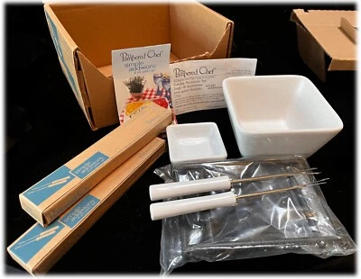 Juego de accesorios para fondue THE PAMPERED CHEF Simple Additions #1965 4 palos blanco Foto 1 de 4
